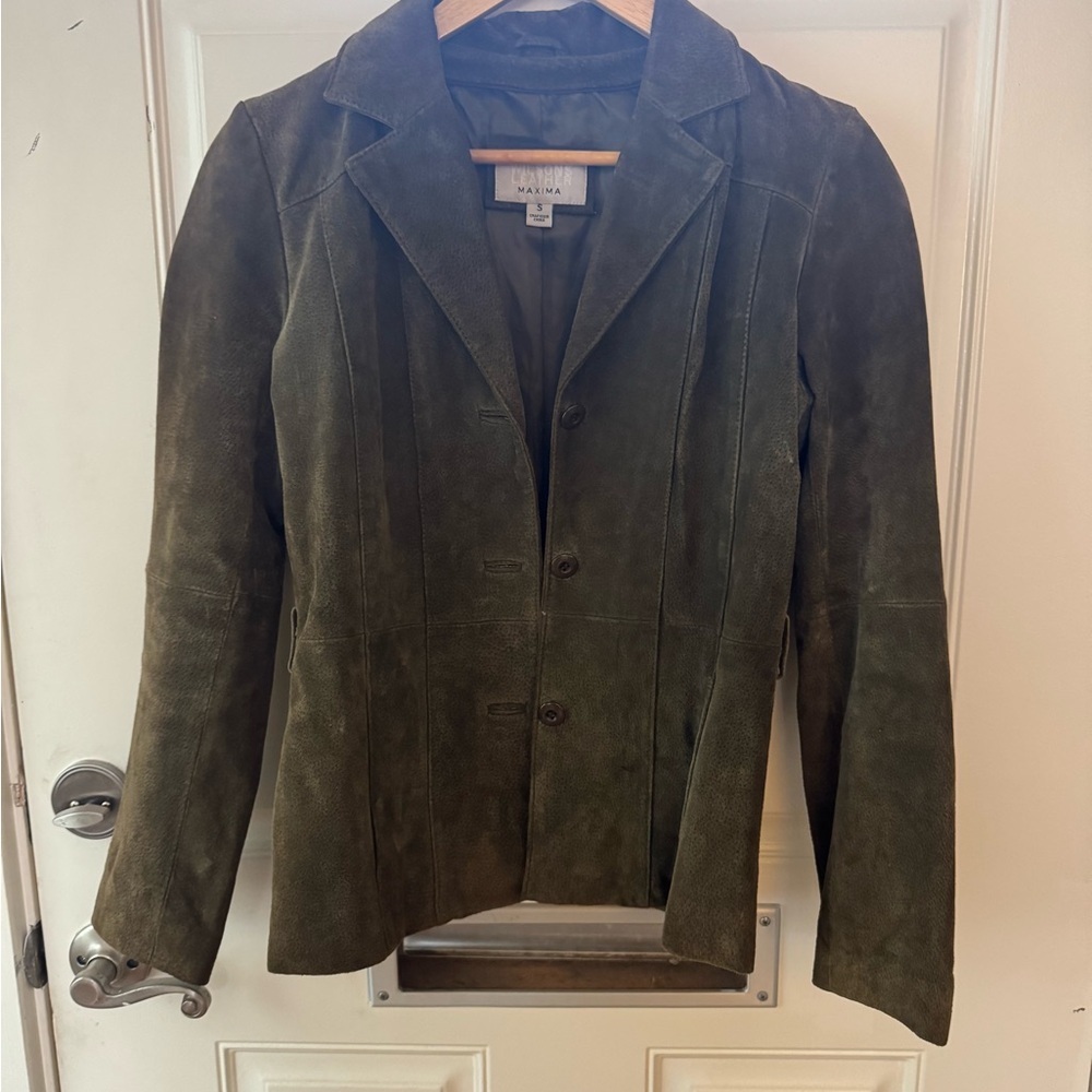 Maxima Dark Green Suede Blazer